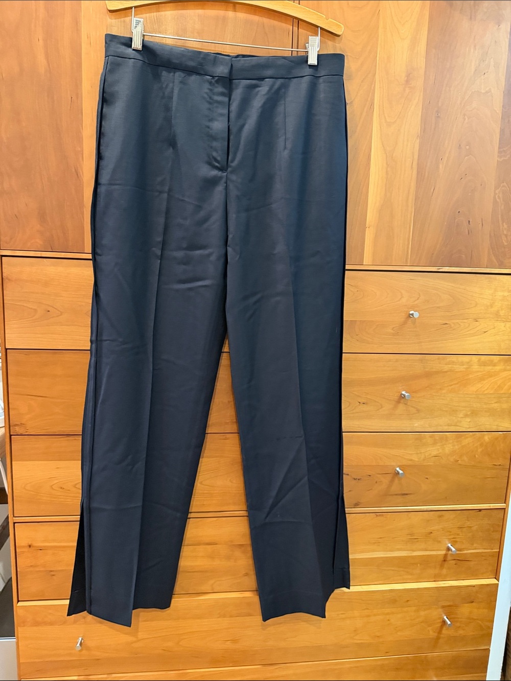 COS Black Women's Tailored Straight Pants with Hem Slits